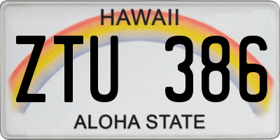 HI license plate ZTU386