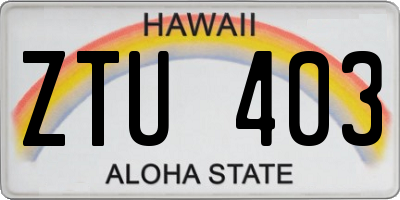 HI license plate ZTU403