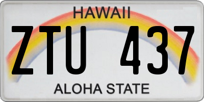 HI license plate ZTU437