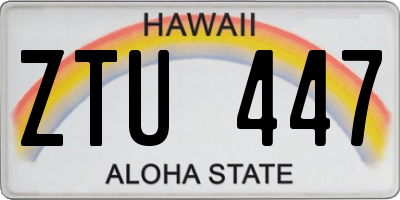HI license plate ZTU447