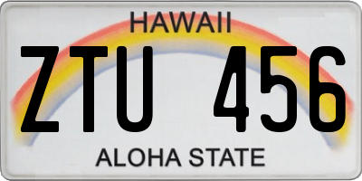 HI license plate ZTU456