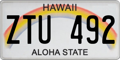 HI license plate ZTU492