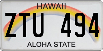 HI license plate ZTU494