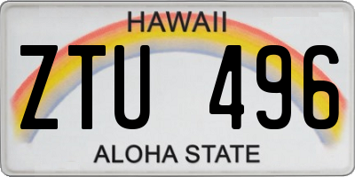 HI license plate ZTU496