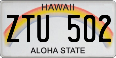 HI license plate ZTU502