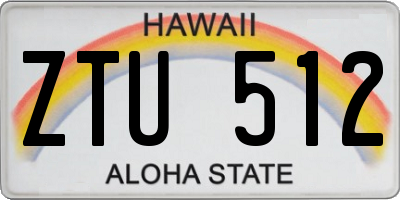 HI license plate ZTU512