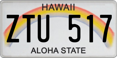 HI license plate ZTU517