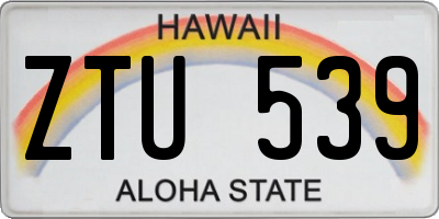 HI license plate ZTU539