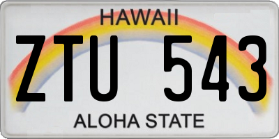 HI license plate ZTU543