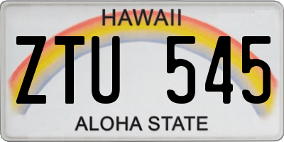 HI license plate ZTU545