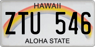 HI license plate ZTU546