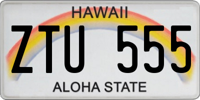 HI license plate ZTU555