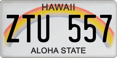 HI license plate ZTU557