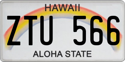 HI license plate ZTU566