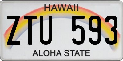 HI license plate ZTU593