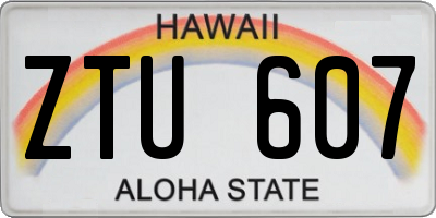 HI license plate ZTU607