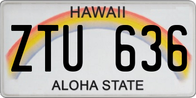 HI license plate ZTU636