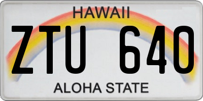HI license plate ZTU640