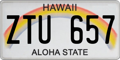 HI license plate ZTU657