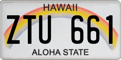 HI license plate ZTU661