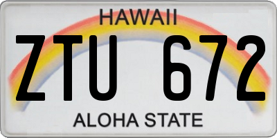 HI license plate ZTU672