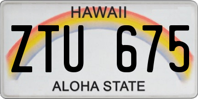 HI license plate ZTU675