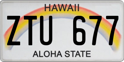 HI license plate ZTU677