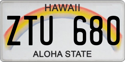 HI license plate ZTU680