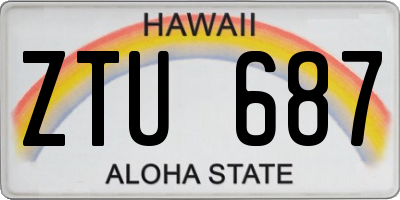 HI license plate ZTU687