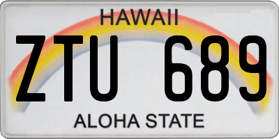 HI license plate ZTU689