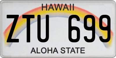HI license plate ZTU699