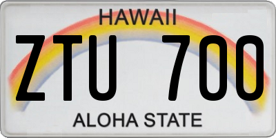HI license plate ZTU700