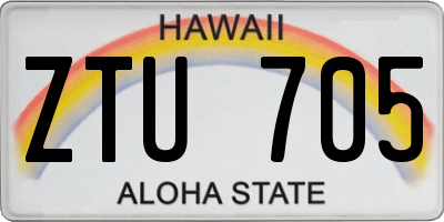 HI license plate ZTU705