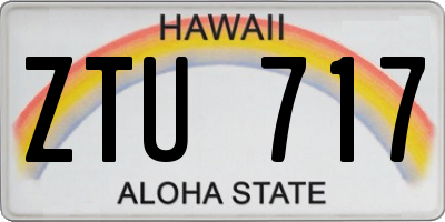 HI license plate ZTU717