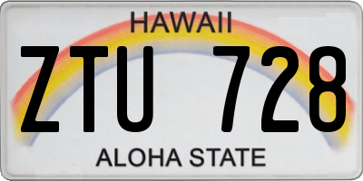 HI license plate ZTU728