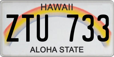 HI license plate ZTU733