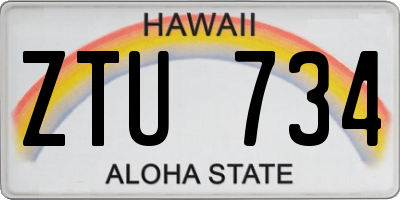 HI license plate ZTU734