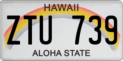 HI license plate ZTU739