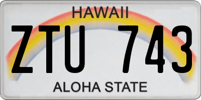 HI license plate ZTU743