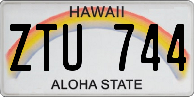 HI license plate ZTU744