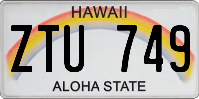 HI license plate ZTU749