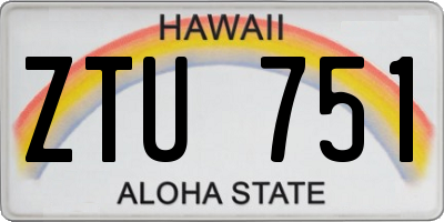 HI license plate ZTU751