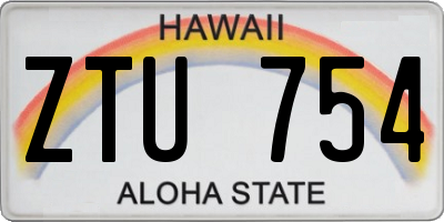 HI license plate ZTU754
