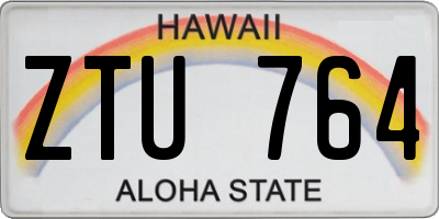 HI license plate ZTU764