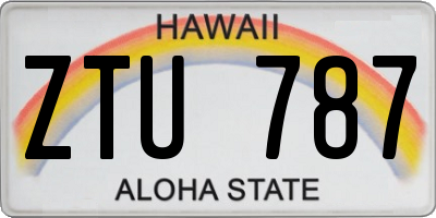 HI license plate ZTU787