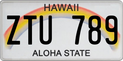HI license plate ZTU789