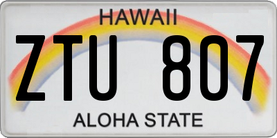 HI license plate ZTU807