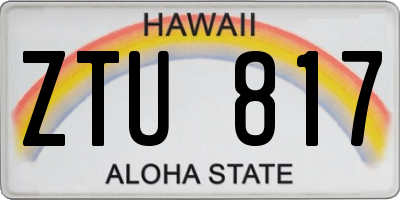 HI license plate ZTU817