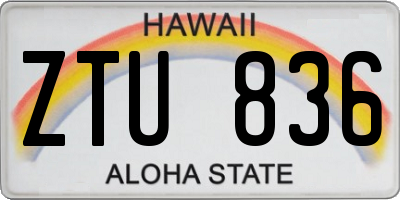 HI license plate ZTU836