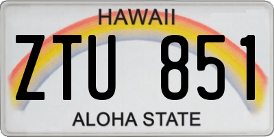 HI license plate ZTU851